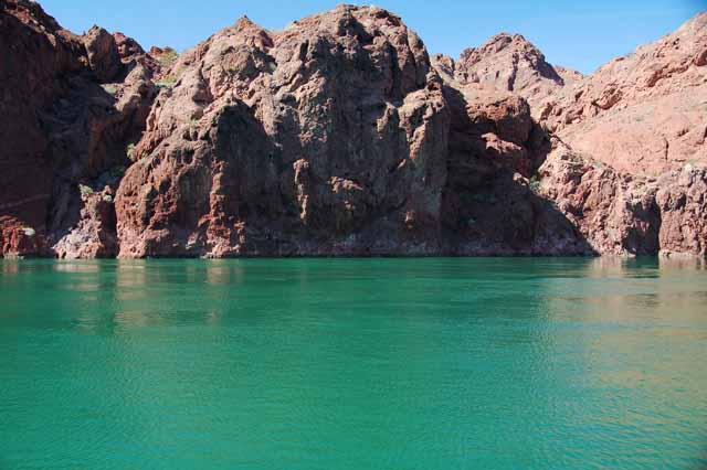 the jade colored water of the Topock Gorge